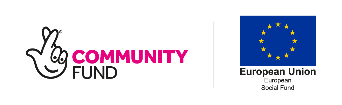 Logos for National Lottery Community Fund and European Social Fund